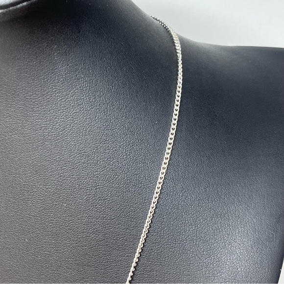 White Crystal Curve Bar SMILE Pendant Necklace Silver 16-19" - Picture 3 of 8